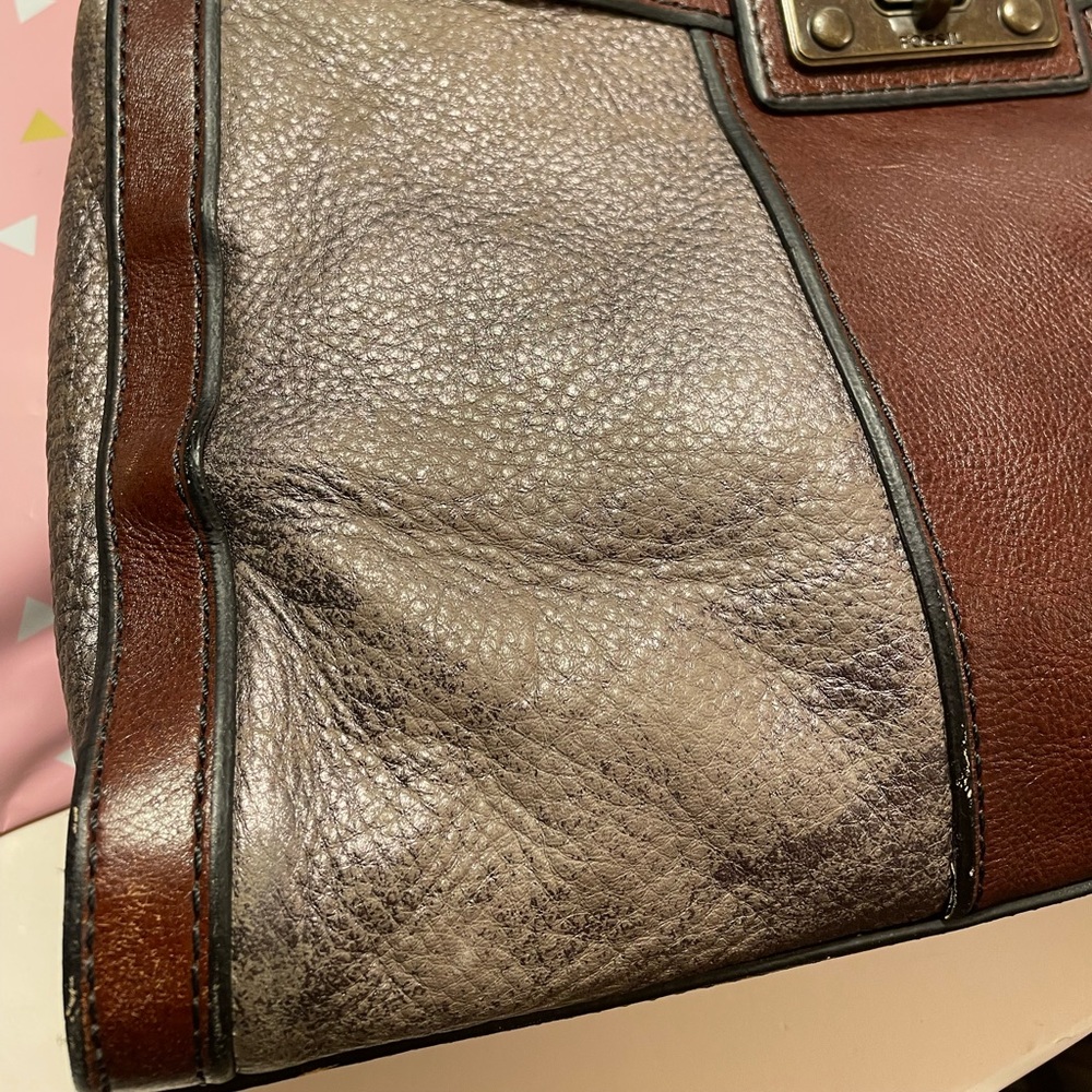 Fossil Vintage Re-Issue {Vri} Cognac Satchel - image 7